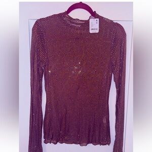 🔮NWT🔮 Women's Dance All Night Long Sleeve Shirt Small Mauve